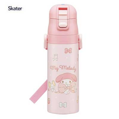 My Melody Stainless Steel Flask Water Bottle with Shoulder Strap (470ml)
