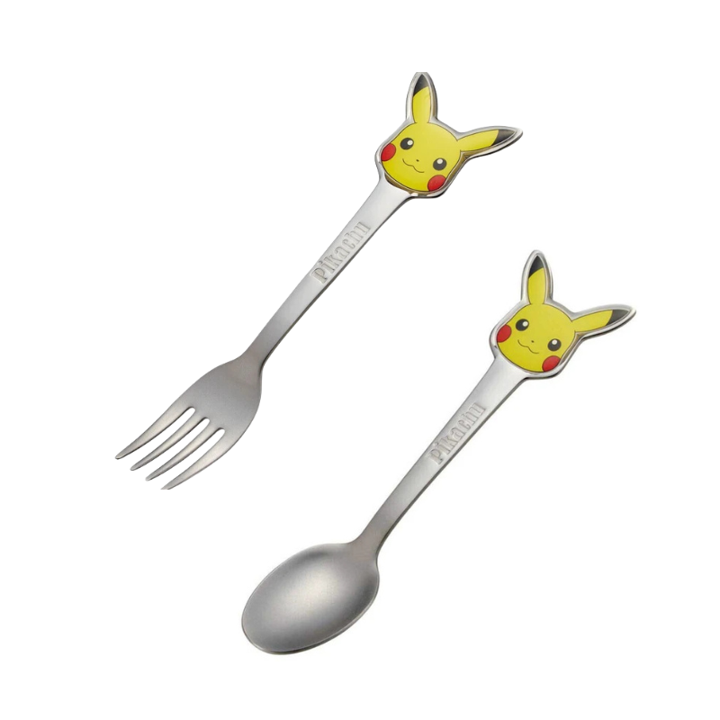 Pikachu Stainless Steel Fork & Spoon Set for Kids