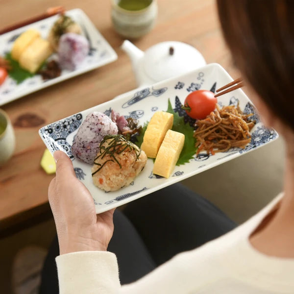 Natural69 Coco Marine 系列 日本波佐見燒長方形盤 | 9"