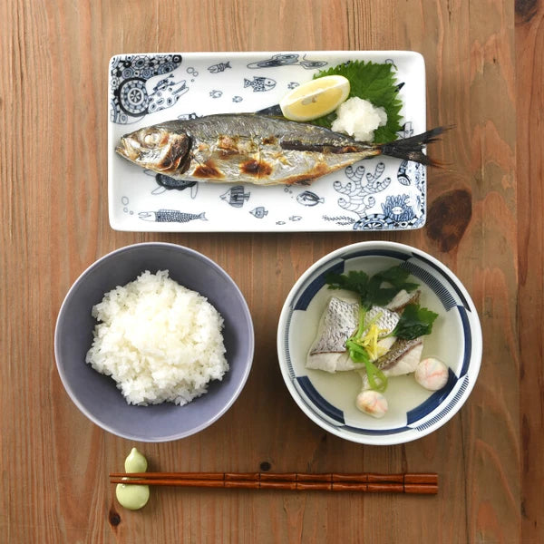 Natural69 Coco Marine 系列 日本波佐見燒長方形盤 | 9"