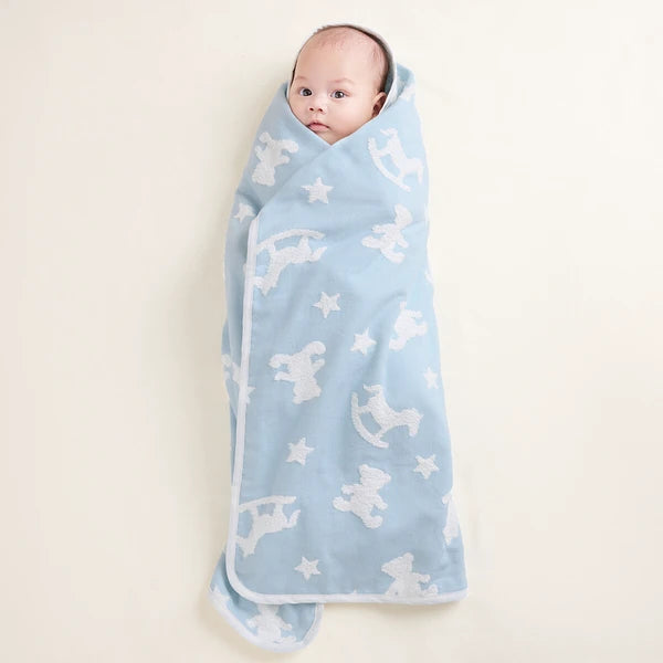 Soft Gauze Multi-Use Baby Blanket – Teddy & Rocking Horse
