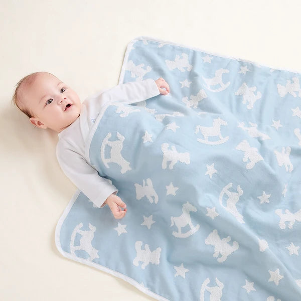 Soft Gauze Multi-Use Baby Blanket – Teddy & Rocking Horse