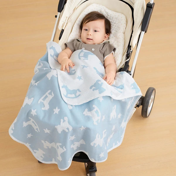 Soft Gauze Multi-Use Baby Blanket – Teddy & Rocking Horse
