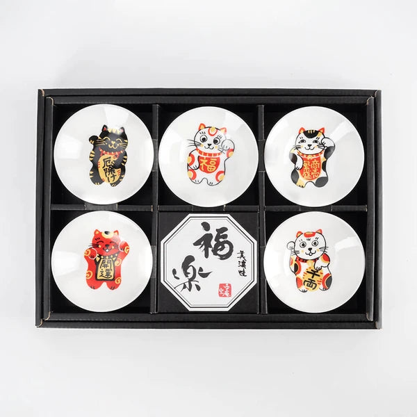 Maneki Neko Shallow Dish Gift Set