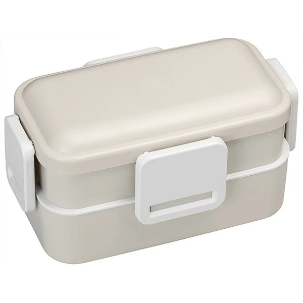 Antibacterial 2-Tier Lunch Box – Soft Gray (600ml)