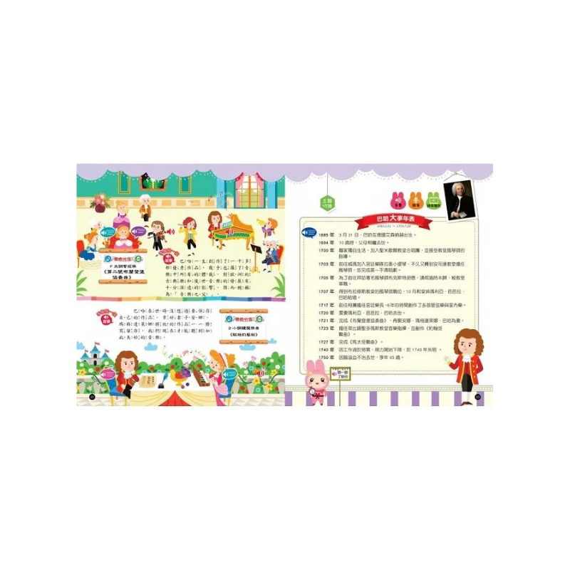 手指按按點讀書:音樂大師世界名曲有聲書【6位大師故事x 36首經典名曲x 22種樂器認知x錄音互動遊戲】