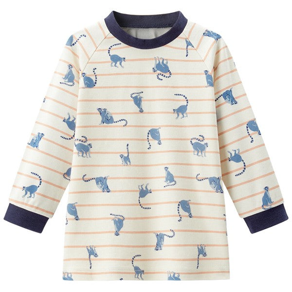 Smooth Cotton Pajamas with Stretchy Belly Waistband – Ring-Tailed Lemur