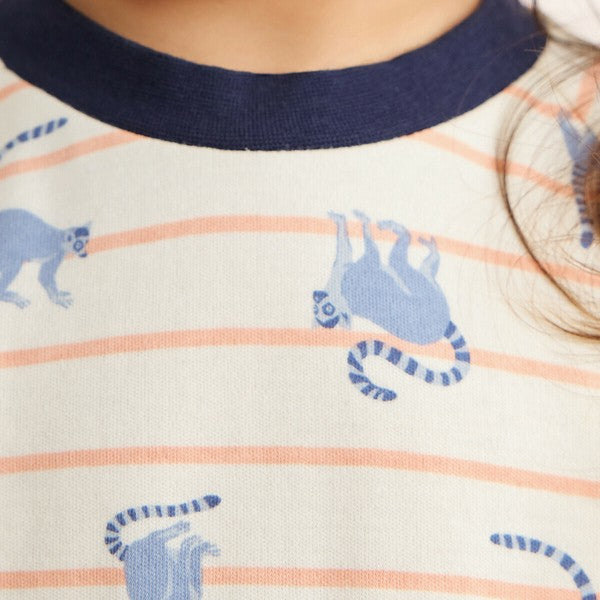 Smooth Cotton Pajamas with Stretchy Belly Waistband – Ring-Tailed Lemur