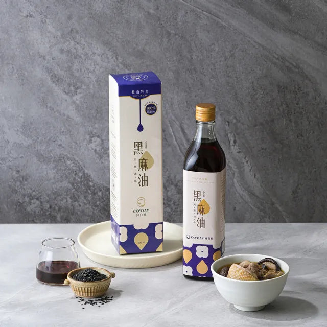 梅山黑麻油|台灣製造純正黑芝麻油