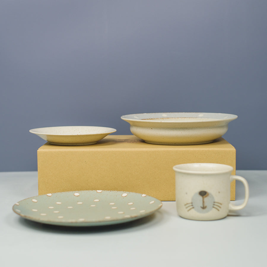 Mogu Mogu Japanese Mino Ware Kids Meal Gift Set – Seals