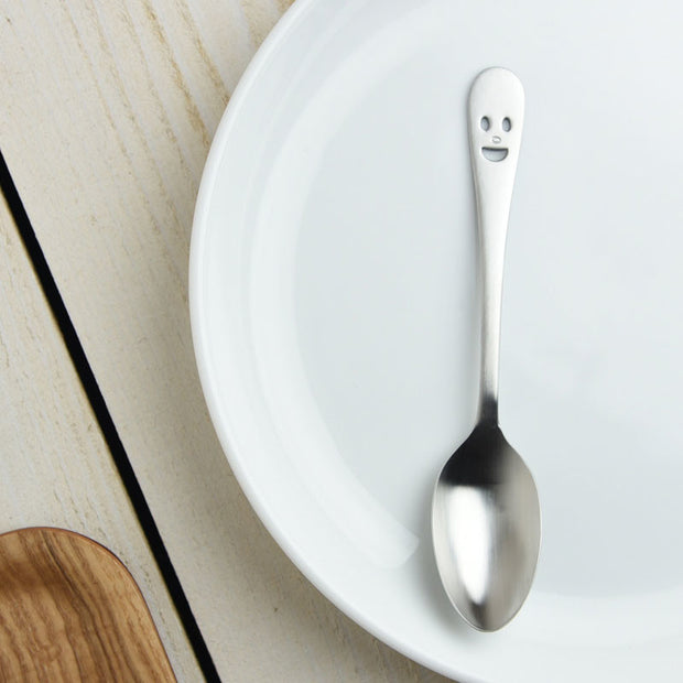 Smile Stainless Steel Dessert Spoon & Fork Set 不鏽鋼微笑點心湯叉組