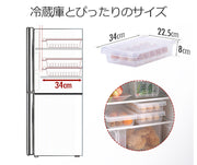 Stackable Fridge Food Saver Organizer 日本霜山 冰箱雞蛋/蔬果/水餃收納保鮮盒 附蓋