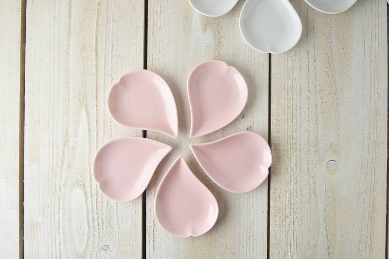 日本美濃燒櫻花花瓣盤五件組