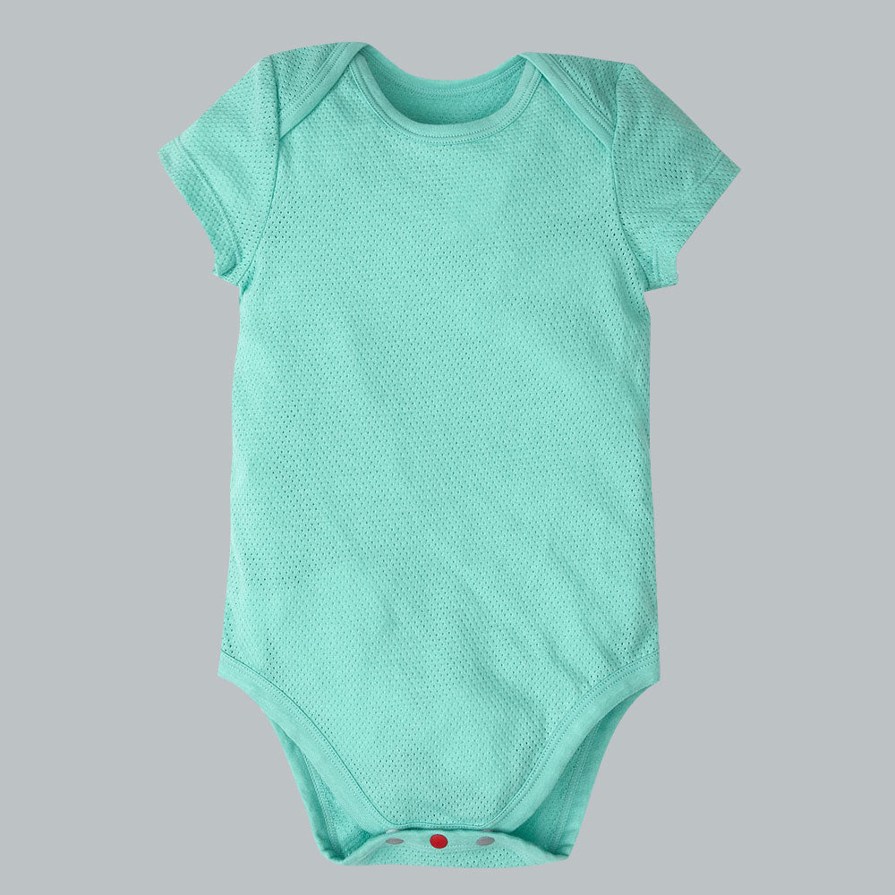 Cotton Mesh Short Sleeve Onesie 純棉網眼包屁衣(2入)-車車/綠