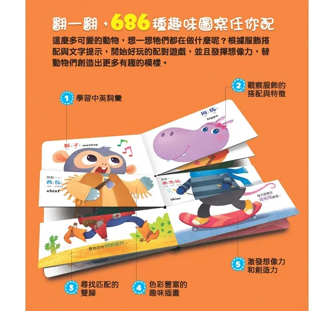 你的頭,我的身體,誰的腳?3N(厚紙翻翻配對遊戲書)