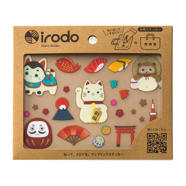 Irodo Fabric Transfer Sticker Set - Lucky Beckoning Cat 日本免熨斗布料轉印貼 - 招財貓