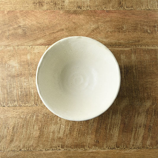 Rokuro Mino Ware Bowl 日本小兵粉引碗 - Off White (2 Size Options)