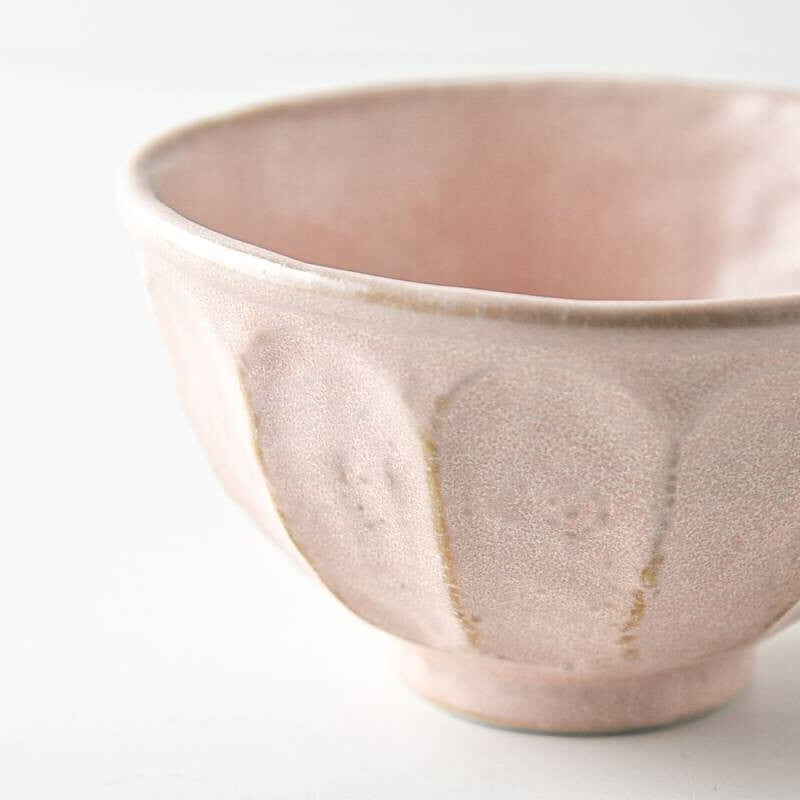 Rokuro Mino Ware Bowl 日本小兵粉引碗 - Peach (2 Size Options)
