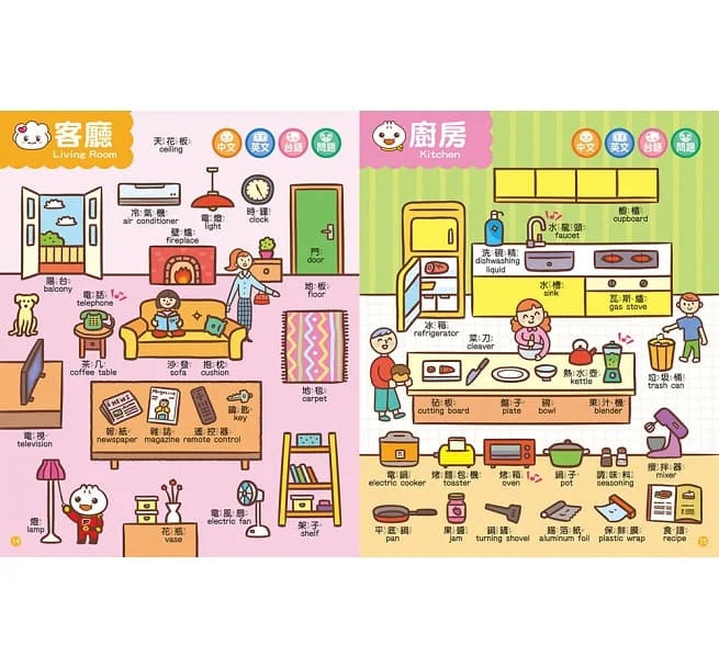 中英台點讀百科:1200個單字+100句會話+20首歌謠-FOOD超人(新版)