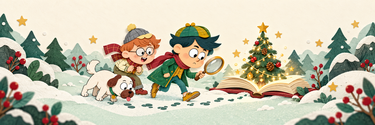 Young detectives and their dog follow clues to a storybook Christmas tree for ages 6+ book gifts