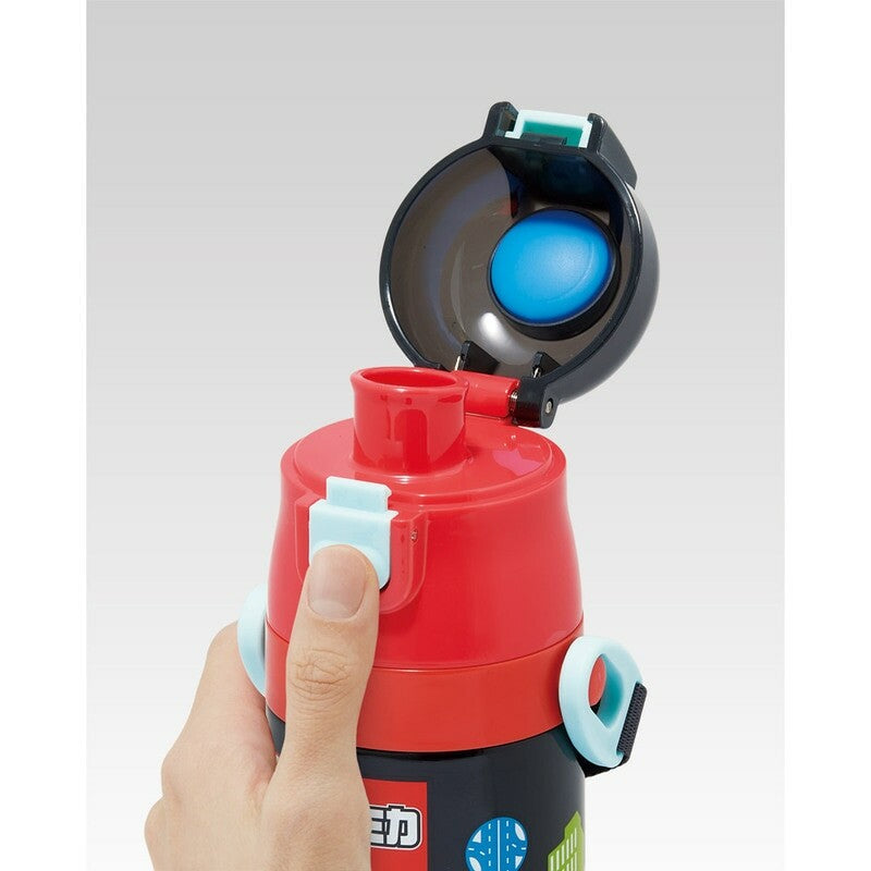 Tomica Stainless Steel Flask Water Bottle with Shoulder Strap (470ml)