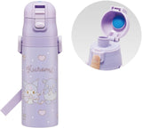 Kuromi Stainless Steel Flask Water Bottle with Shoulder Strap (470ml)