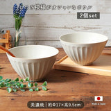 Japanese Mino Ware 6.7" Shinogi Donburi Bowl 2-Piece Set