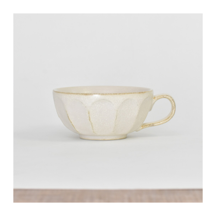 Rokuro Mino Ware Soup Cup 日本小兵粉引湯杯碗 - Off White