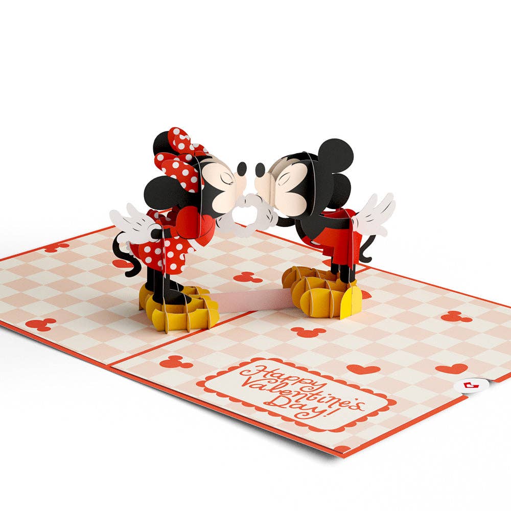 Open Mickey and Minnie Valentine's Day pop-up card