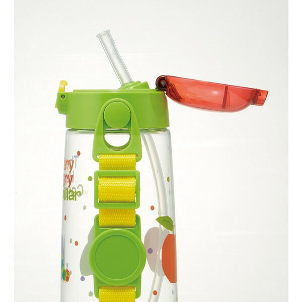 SKATER Lightweight Straw Bottle with Shoulder Strap (480ml) - The Very Hungry Caterpillar