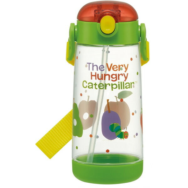 SKATER Lightweight Straw Bottle with Shoulder Strap (480ml) - The Very Hungry Caterpillar