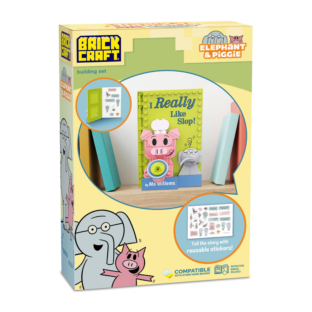 Brickcraft 小豬小象《I Really Like Slop!》故事書造型積木組（115 片）