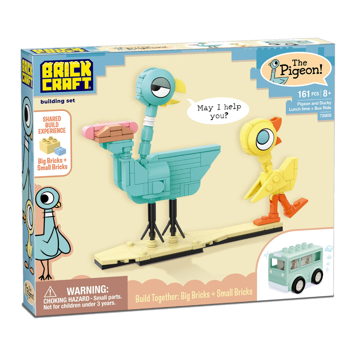 Brickcraft 鴿子與小鴨午餐時光＋公車積木組（161 片）
