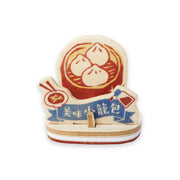 Wooden DIY Stamp Seal Postcard - Xiaolongbao