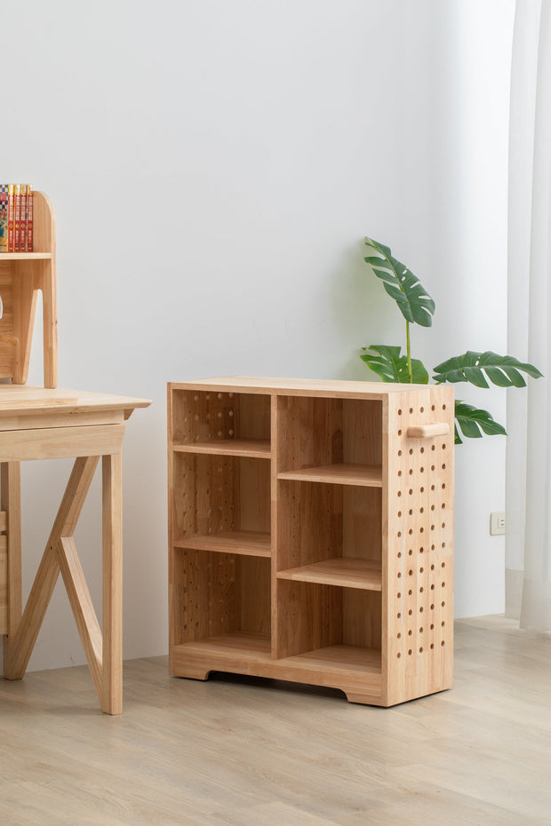 【Imperfect】 Desk-Height Wooden Bookshelf and Storage 好好學移動式實木書架收納櫃
