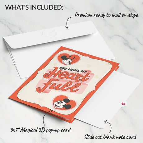 Mickey and Minnie card set with slide-out note and envelope