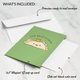 Dim sum card set with slide-out note and envelope