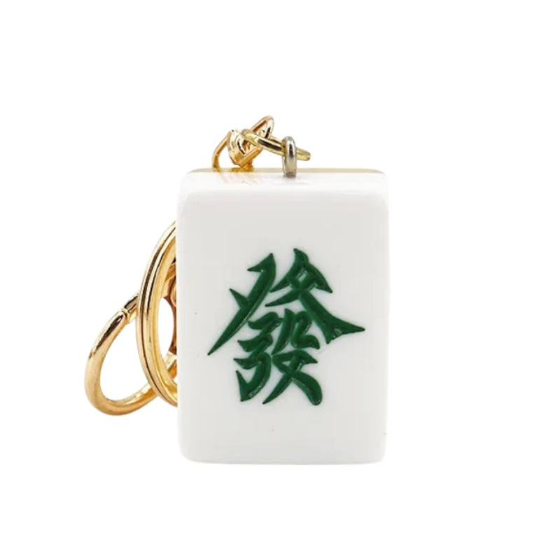 Mahjong Tile Keychain – Green Dragon (Fa)