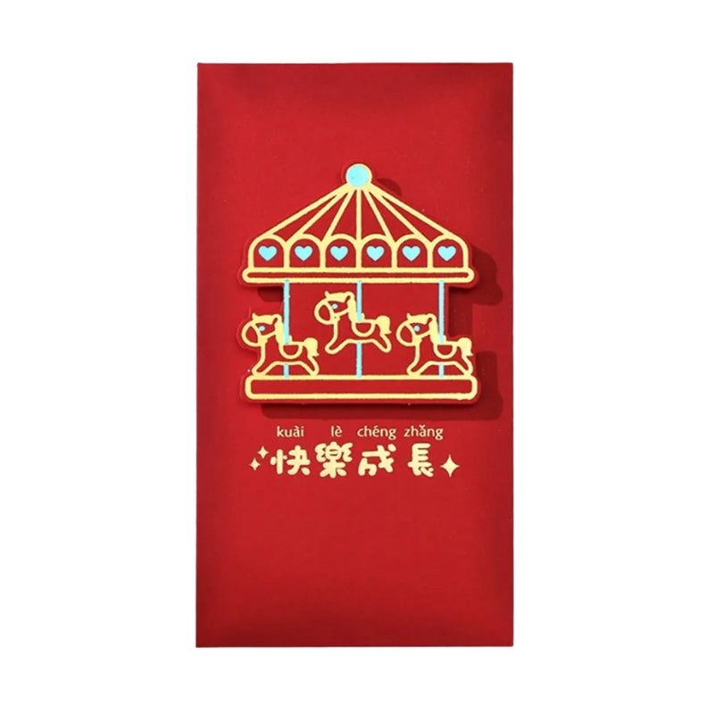 Cute Creative Red Envelopes – “Grow Up Happy” (6-Piece Set)