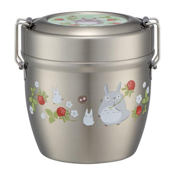 SKATER Cafe Bowl Stainless Steel Vacuum Insulation Food Jar 550 ml - My Neighbor Totoro Raspberry