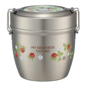 SKATER Cafe Bowl Stainless Steel Vacuum Insulation Food Jar 550 ml - My Neighbor Totoro Raspberry