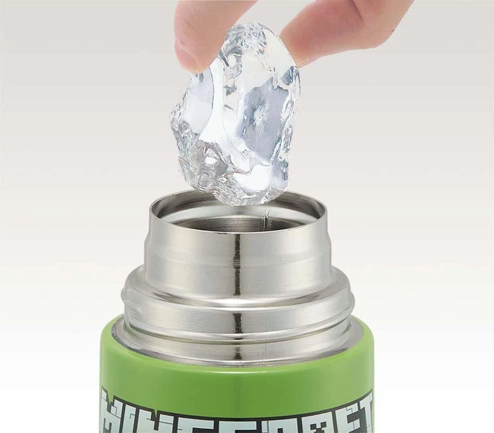 SKATER Ultralight Stainless Steel Flask Water Bottle with Shoulder Strap - Minecraft (580ml)