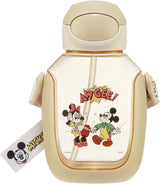 SKATER One-Push Straw W ater Bottle with Carrier (530ml) - Mickey & Friends