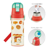 SKATER Ultralight Stainless Steel Flask Water Bottle with Shoulder Strap - Pan Dorobo (580ml)