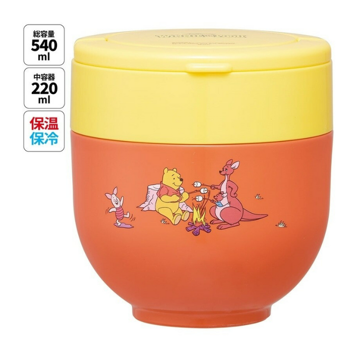 SKATER Cafe Bowl Stainless Steel Vacuum Insulation Food Jar 540ml - Winnie the Pooh