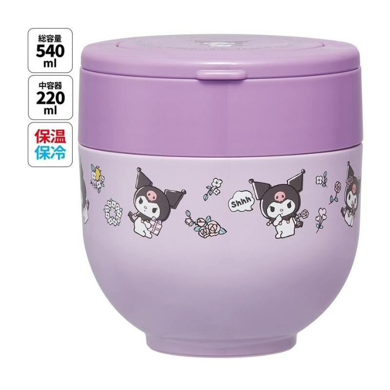 SKATER Cafe Bowl Stainless Steel Vacuum Insulation Food Jar 540ml - Kuromi