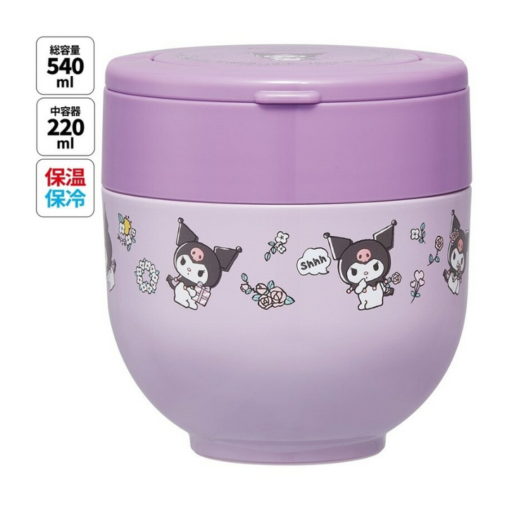 SKATER Cafe Bowl Stainless Steel Vacuum Insulation Food Jar 540ml - Kuromi