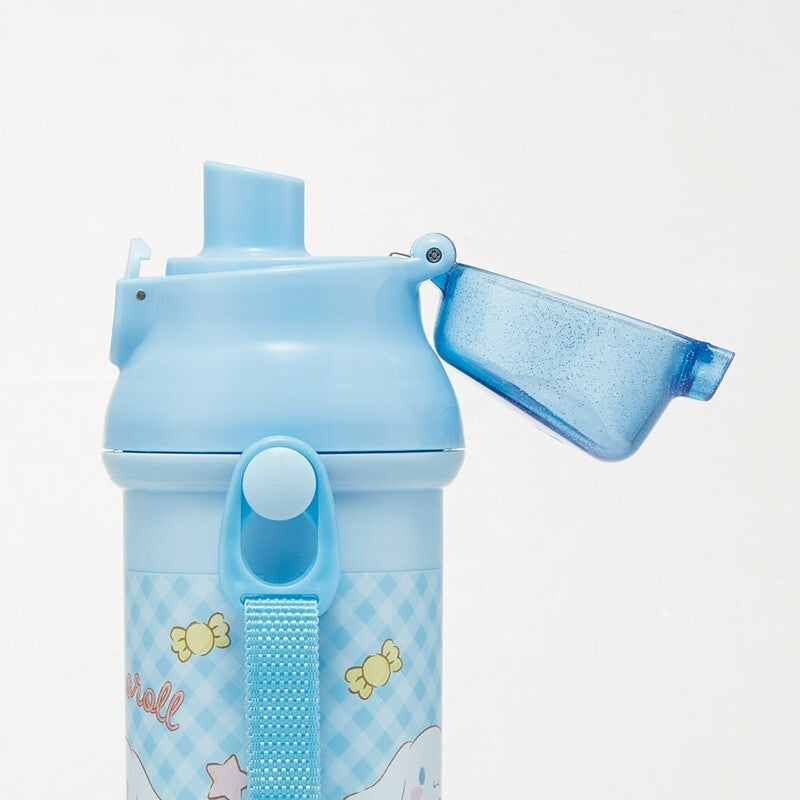 Antibacterial Flask Water Bottle with Carry Strap (480ml) - Cinnamoroll Big Ribbon