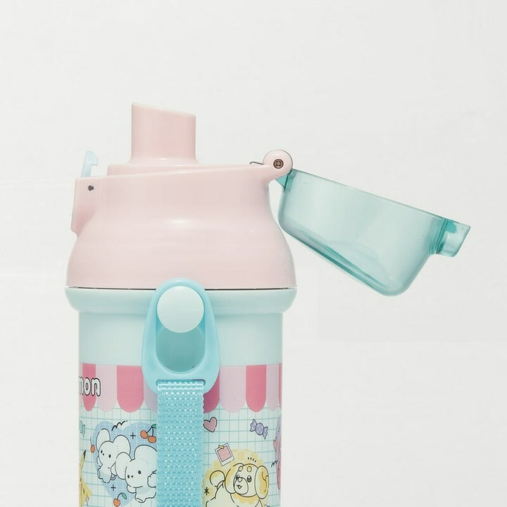Antibacterial Flask Water Bottle with Carry Strap (480ml) - Pokemon