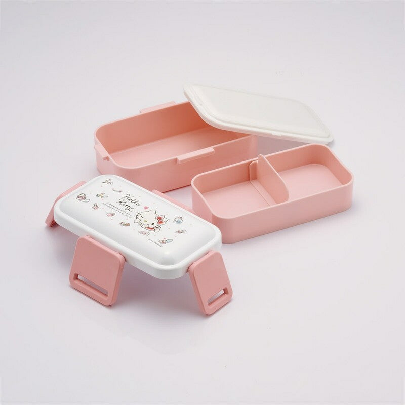 2-Tier Divided Antibacterial Lunch Box (600ml) - Hello Kitty Watercolor